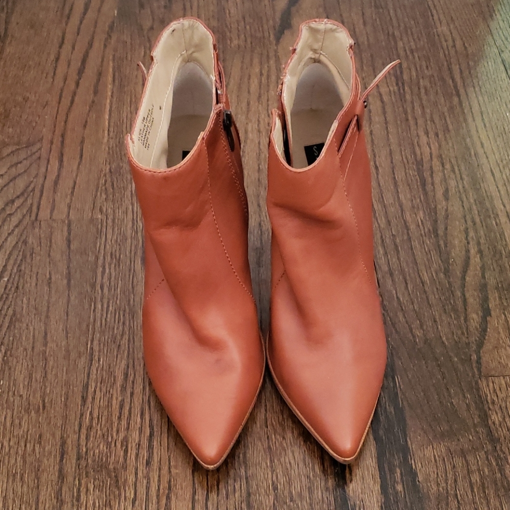 Steven by Steve Madden Brown Leather Booties